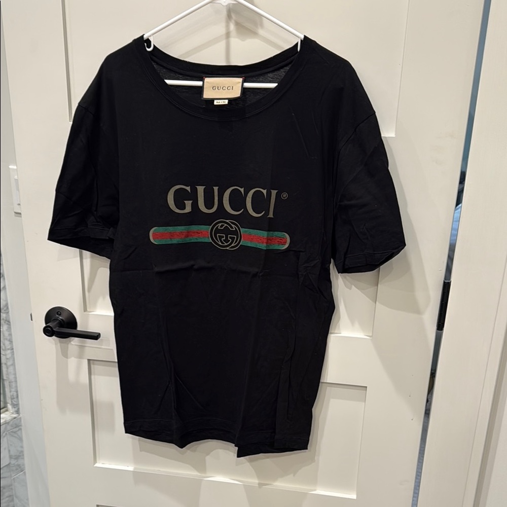 Gucci Black Tee with Iconic Logo